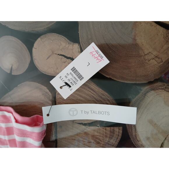 T by Talbots UPF 50+ Pink White Stripe Hoodie Beach Cover up 3/4 Sleeve Large - Picture 7 of 11